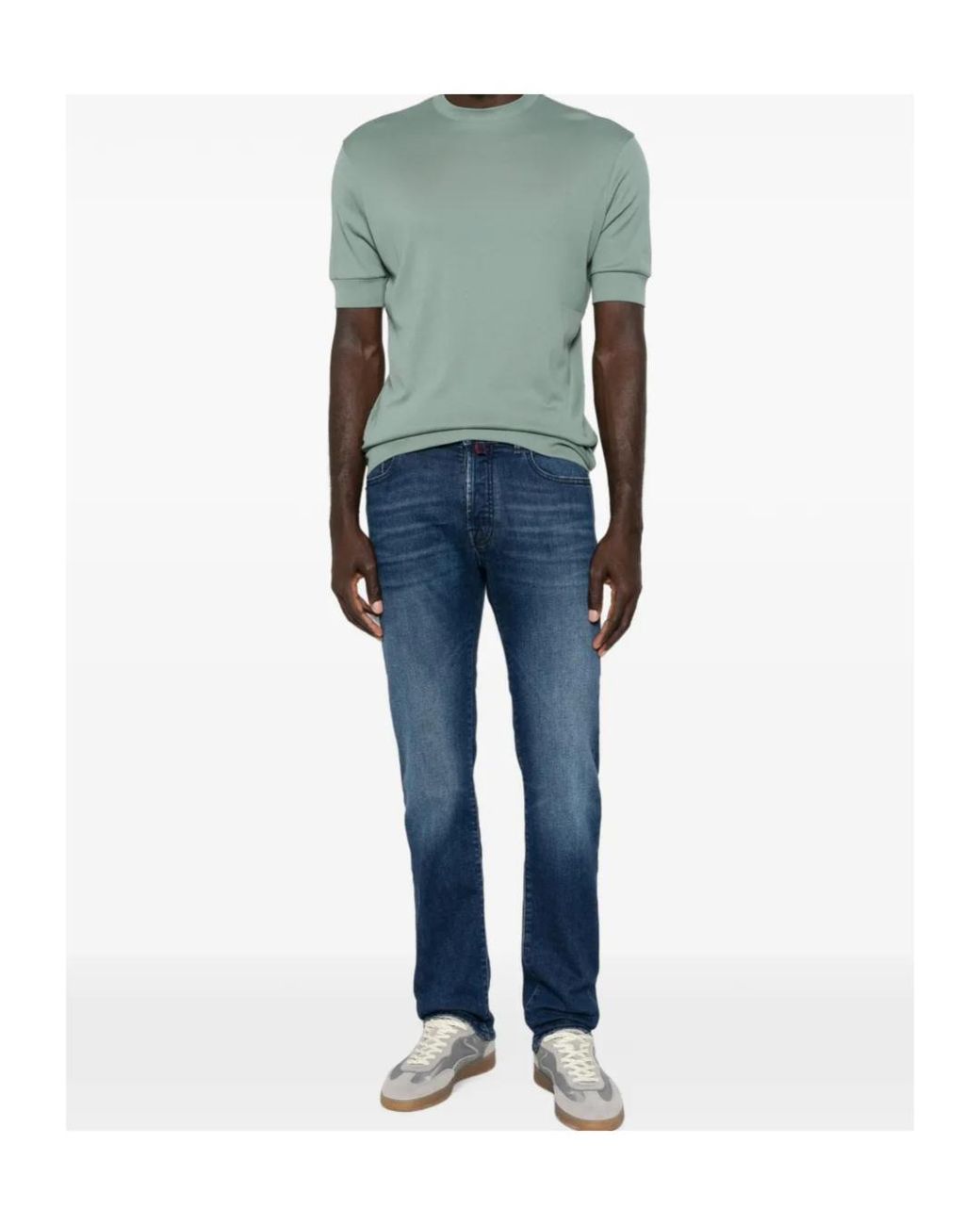 Jacob Cohen Blue Logo-Patch Pocket Jeans for men