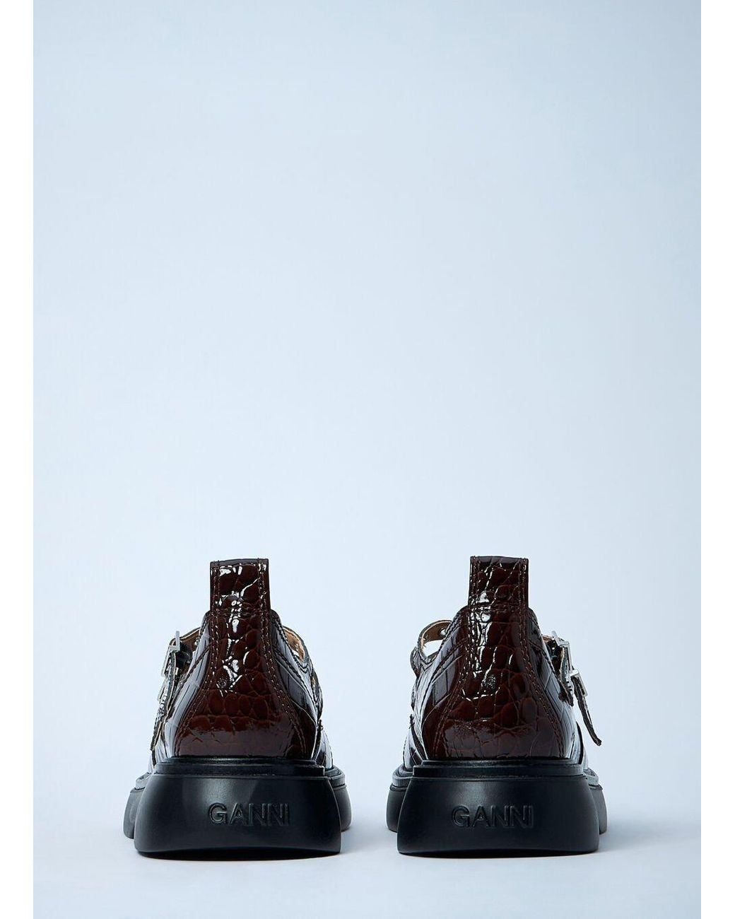 Ganni Black Butterfly Mary Jane Round Toe Shoes