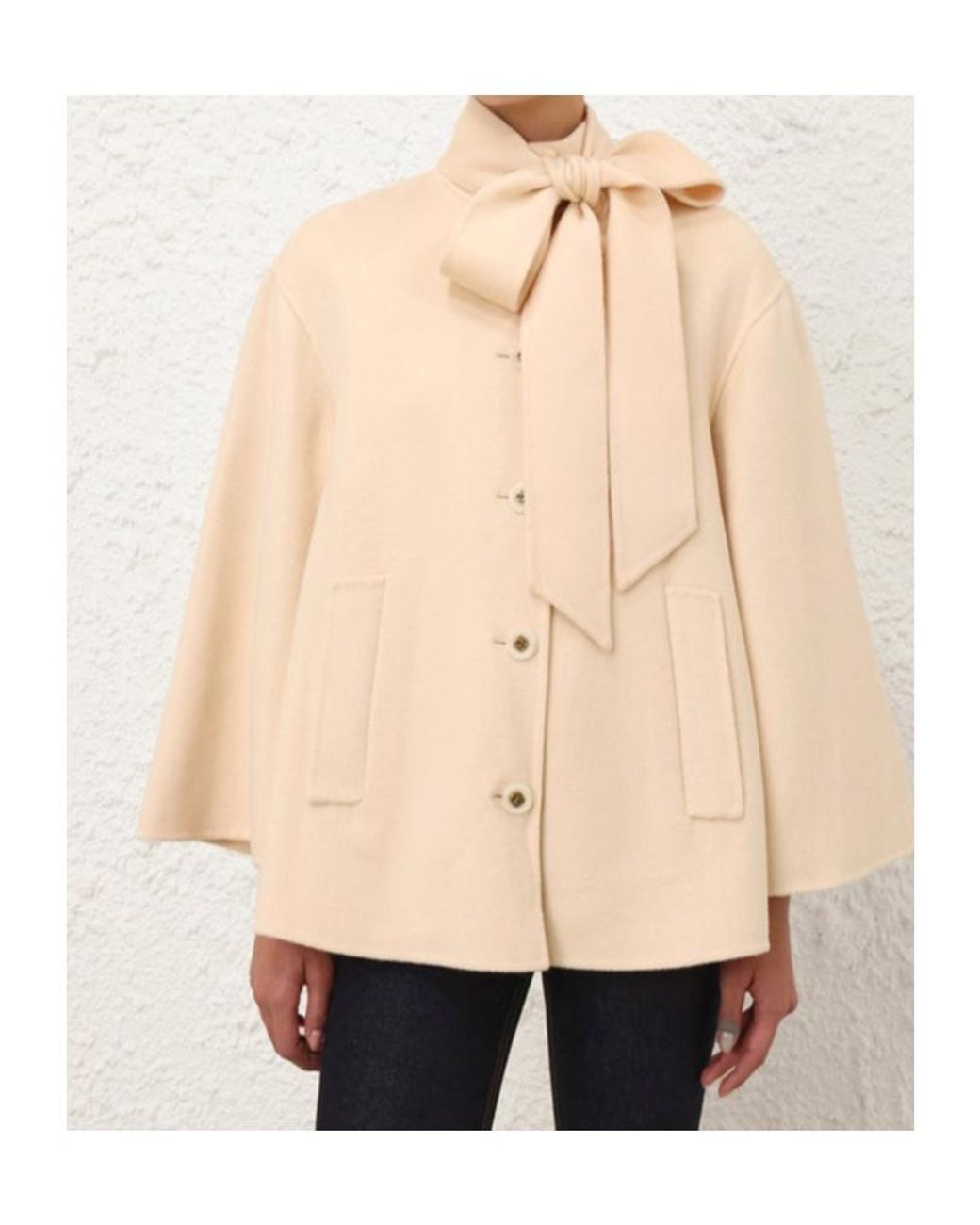 Zimmermann Natural Valiant Pussybow Coat