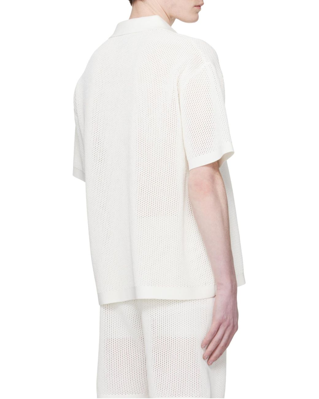 Casablanca White Short Sleeved Mesh Shirt for men