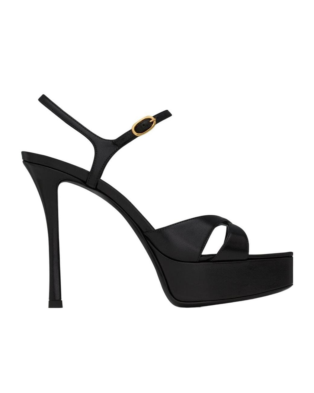Saint Laurent Black Debbie Platform Sandals 85