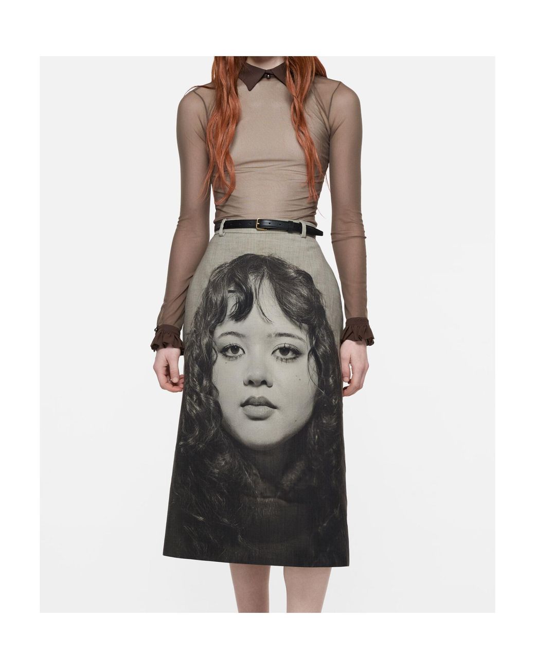 Acne Brown Sheer Nylon Shirt