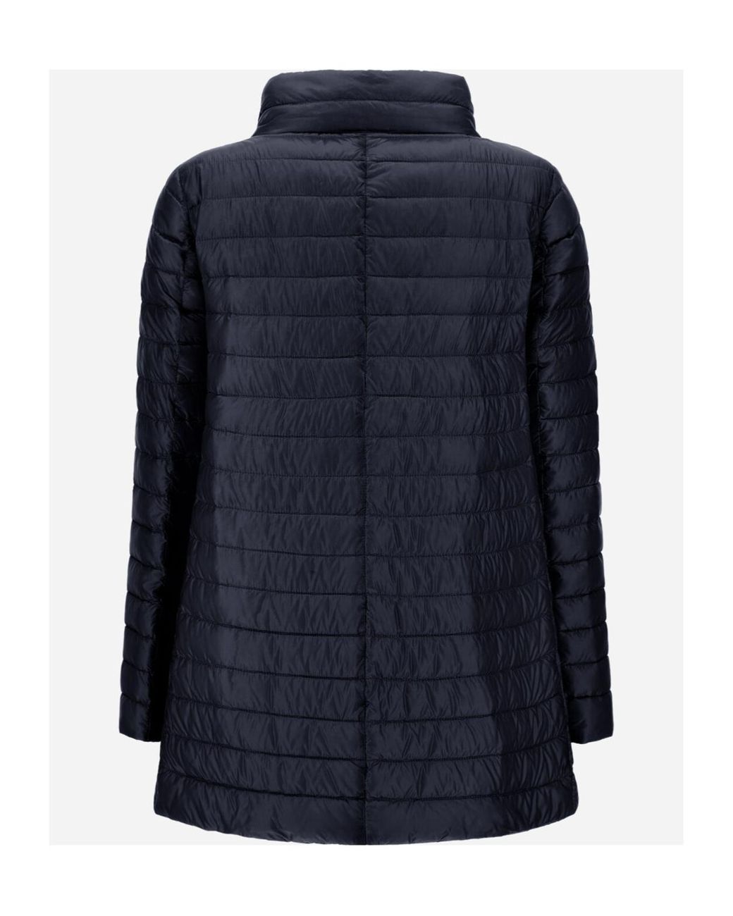 Herno Blue Reversible A-Shape Jacket With Contrasting Colors