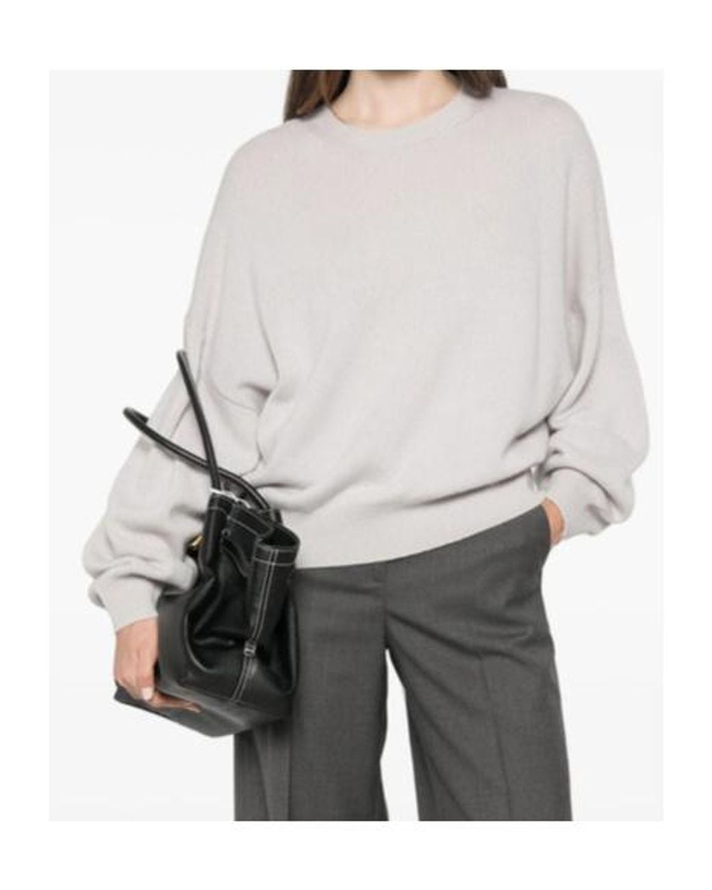 Lisa Yang White Veira Ribbed Knit Sweater