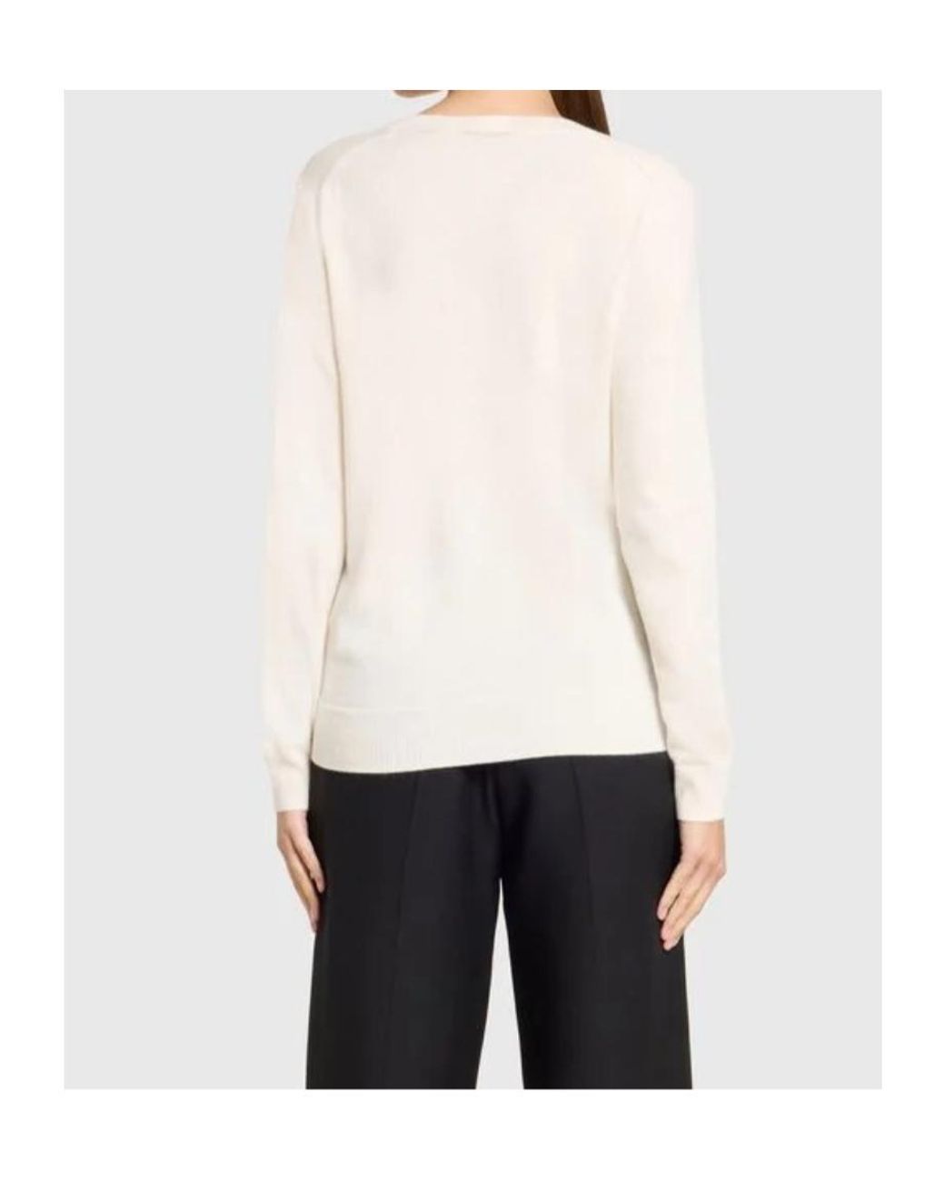 Burberry White Logo Cashmere Sweater
