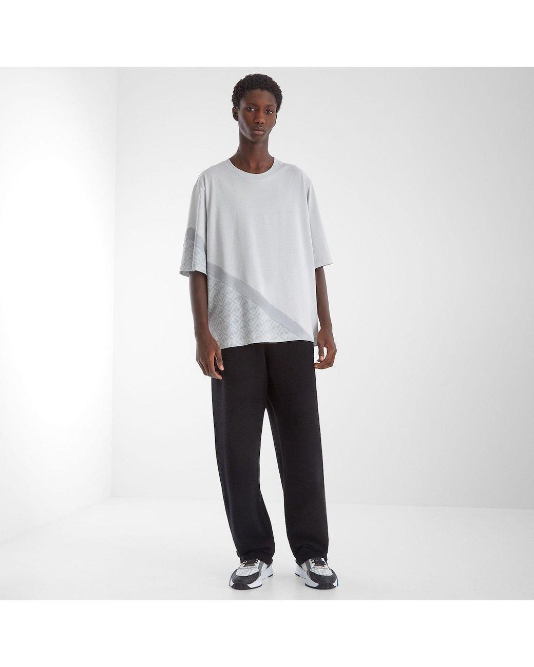 Fendi White Crewneck Short-Sleeved T-Shirt for men