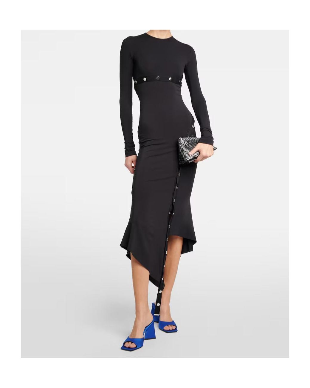 The Attico Black Midnight Mini Embellished Clutch