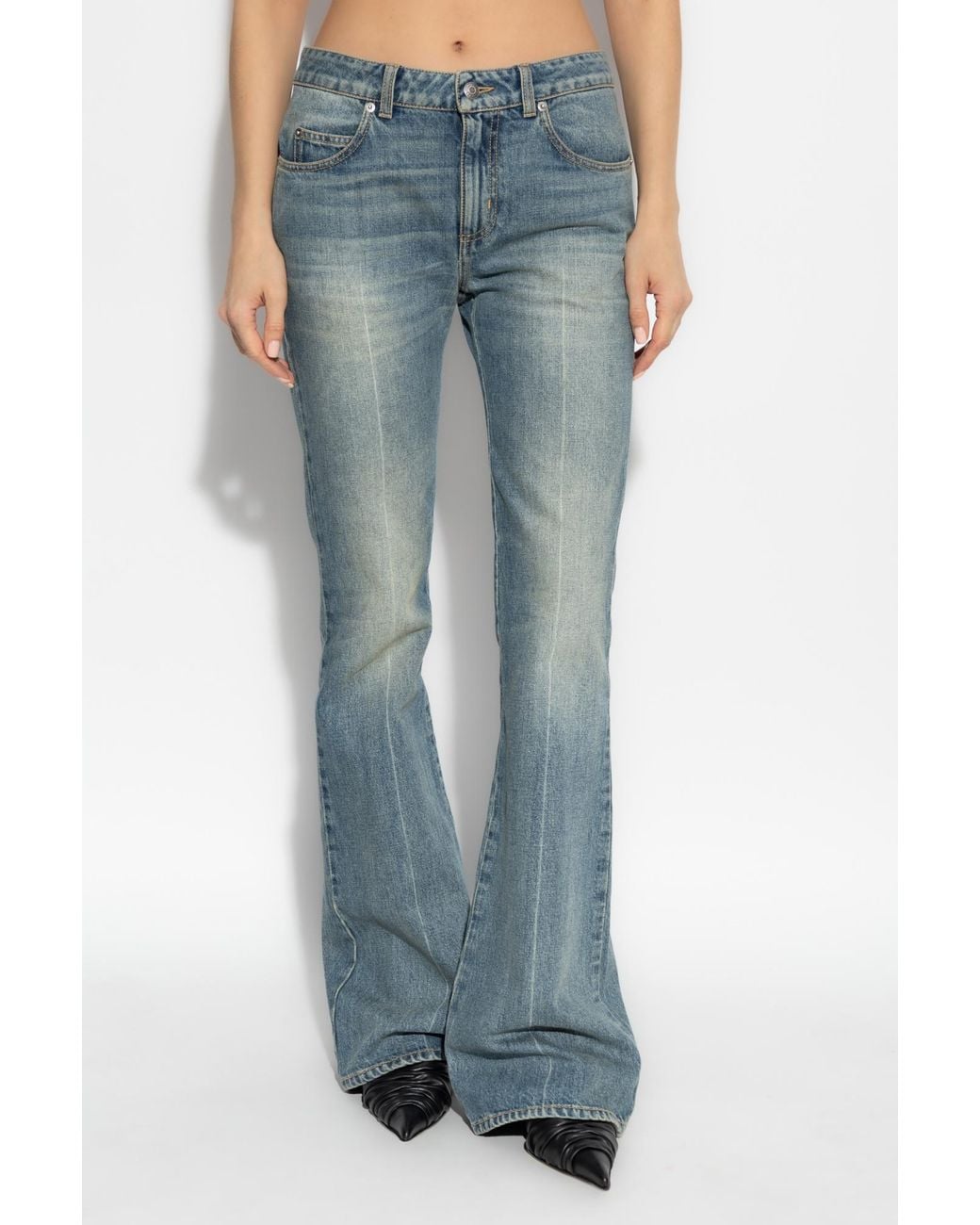 McQueen Blue Flared Slim-Fit Jeans