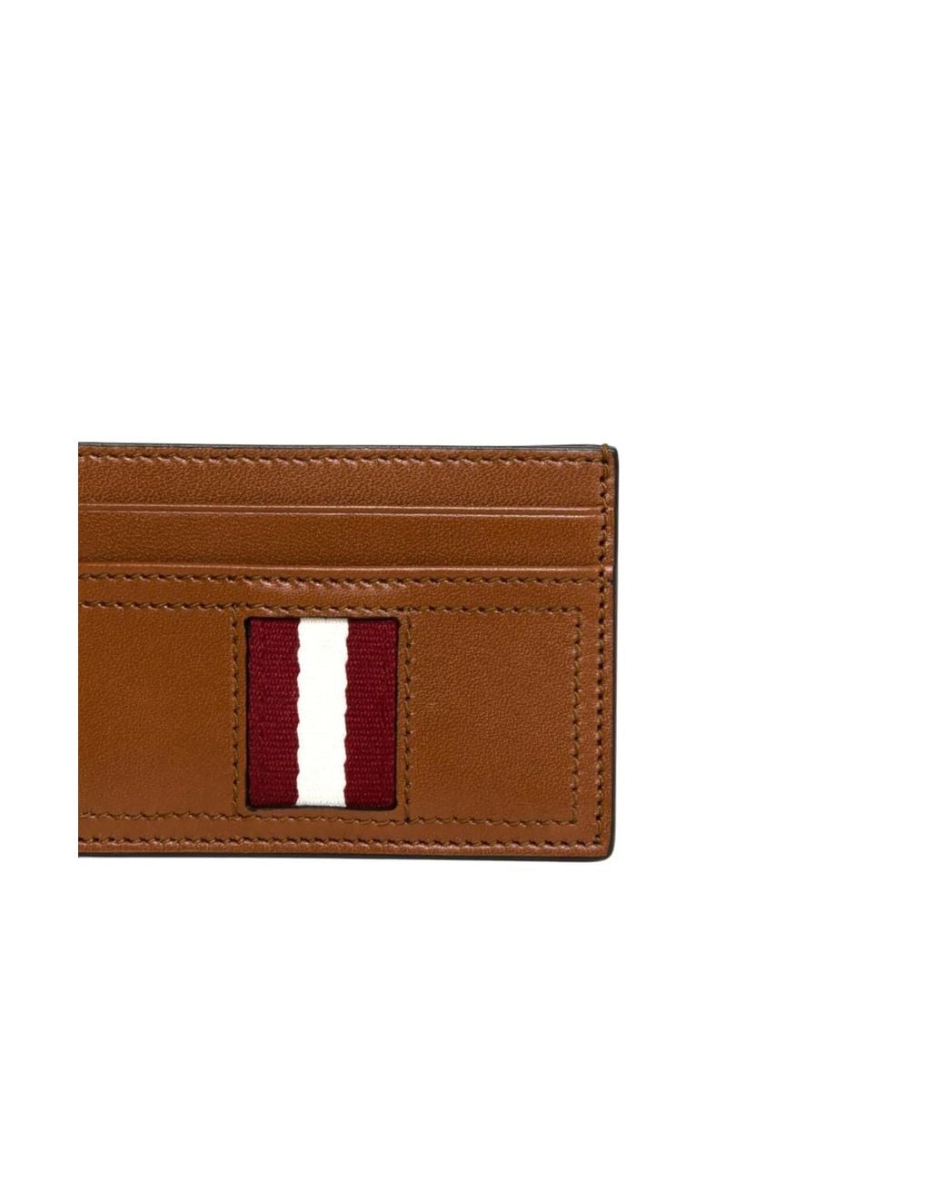 Bally Brown Striped Card Holder for men