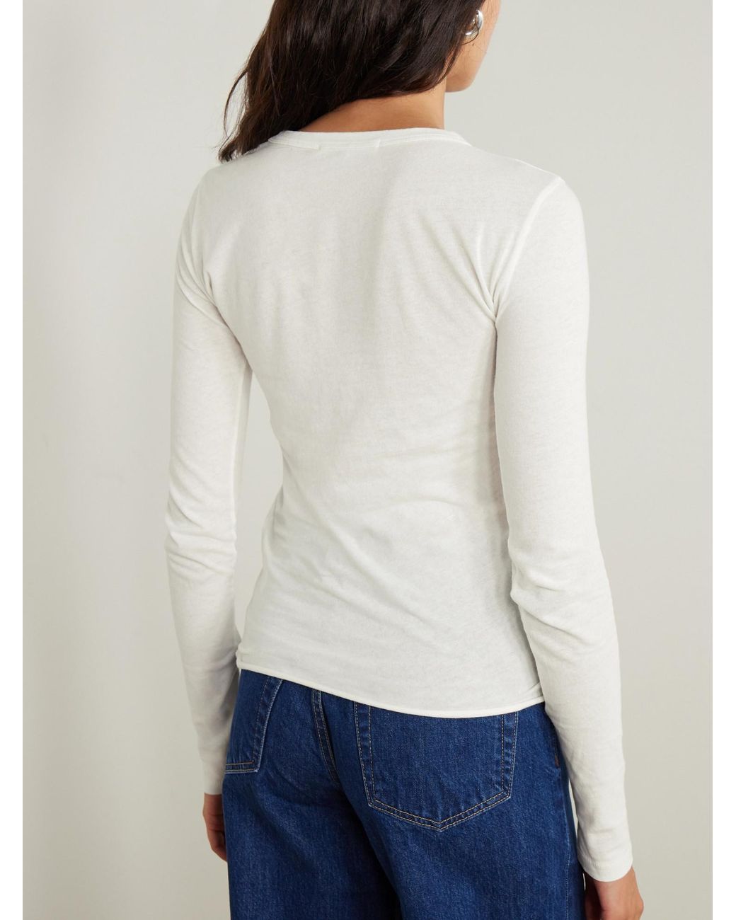 SLVRLAKE Denim White Soft Fitted T-Shirt