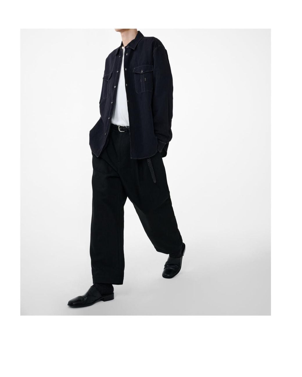 Studio Nicholson Black Tuck Curved Tapered Pants for men