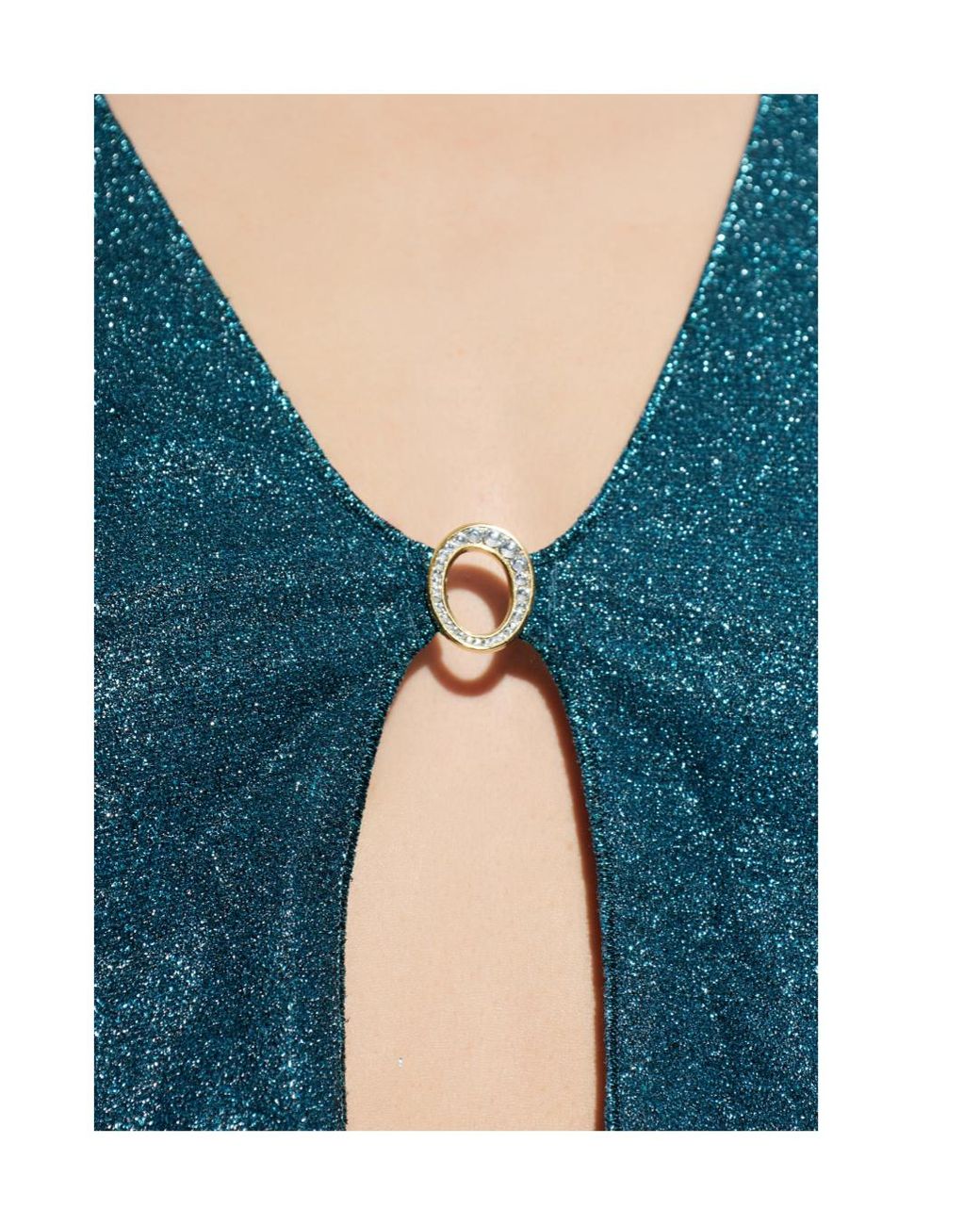 Oseree Blue V-Neck Top