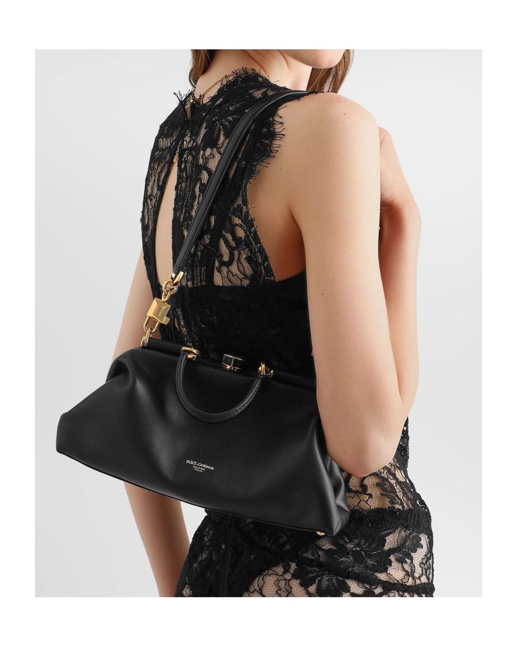 Dolce & Gabbana Black Logo Stamp Tote Bag