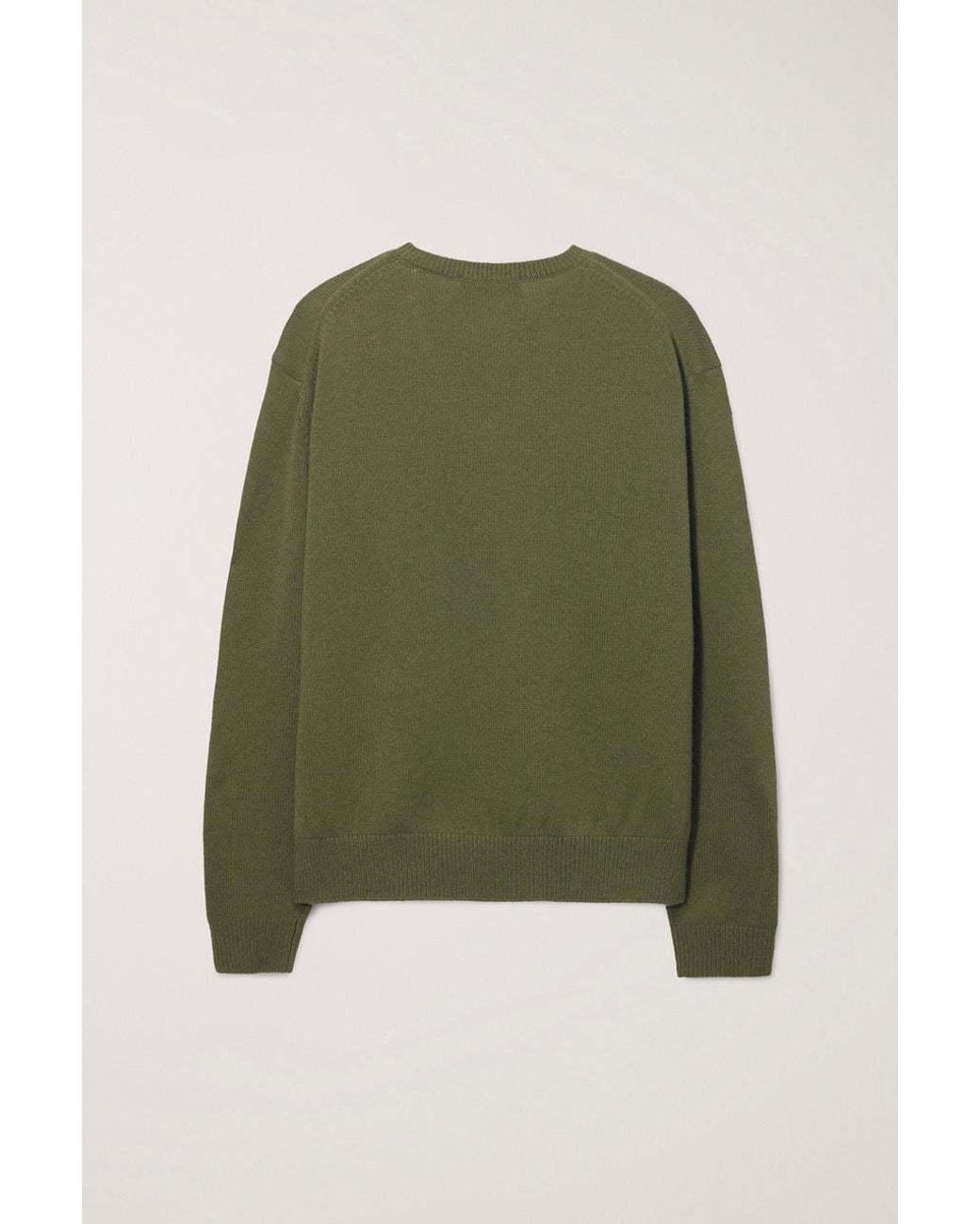 DUNST Green V-Neck Sweater for men