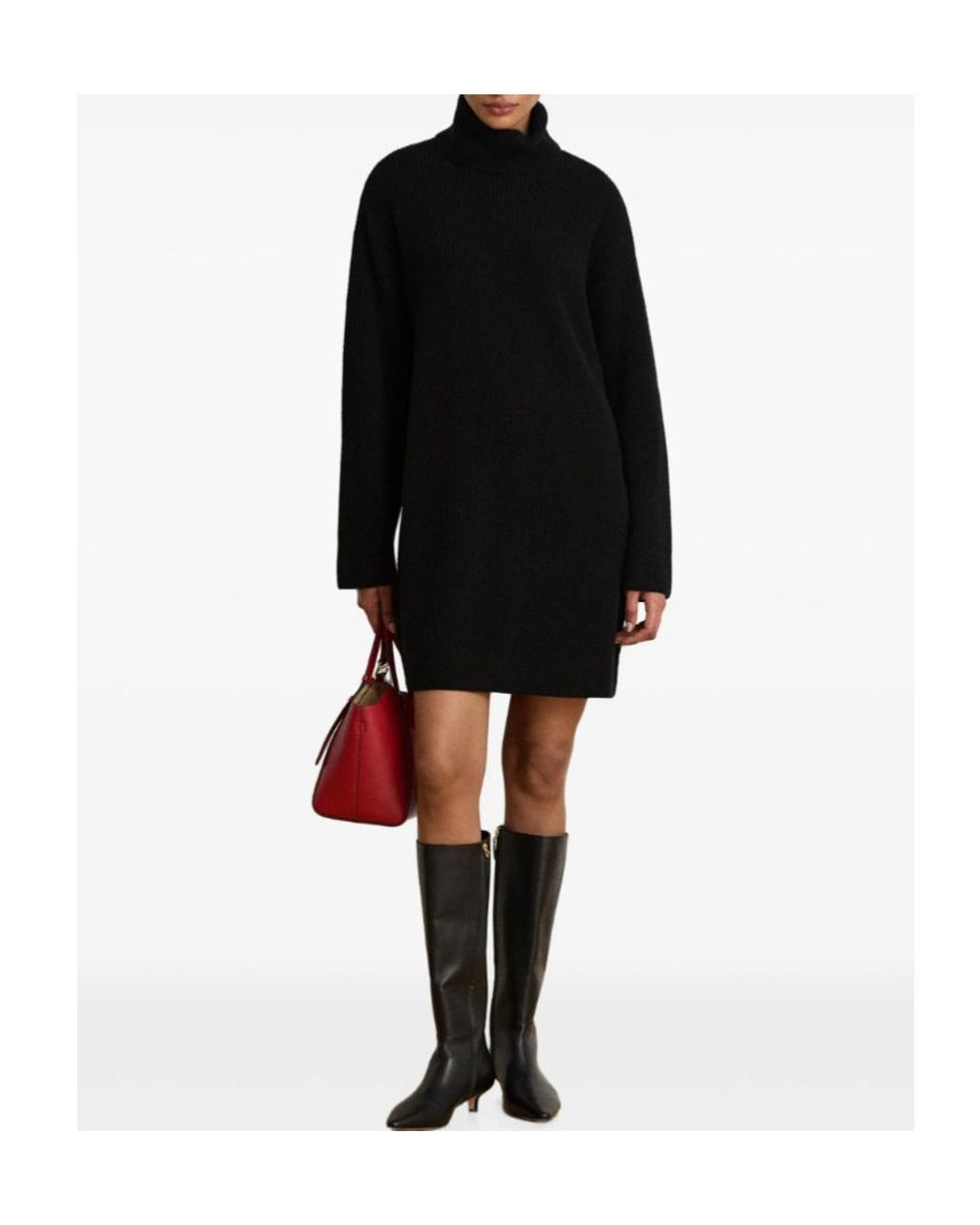 Ralph Lauren Black Turtleneck Cocoon Mini Dress