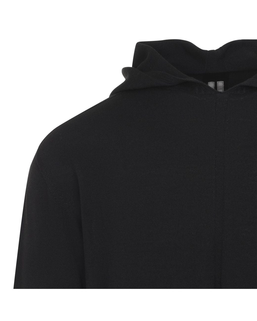 Rick Owens Black Central-Seam Hooded Sweater for men