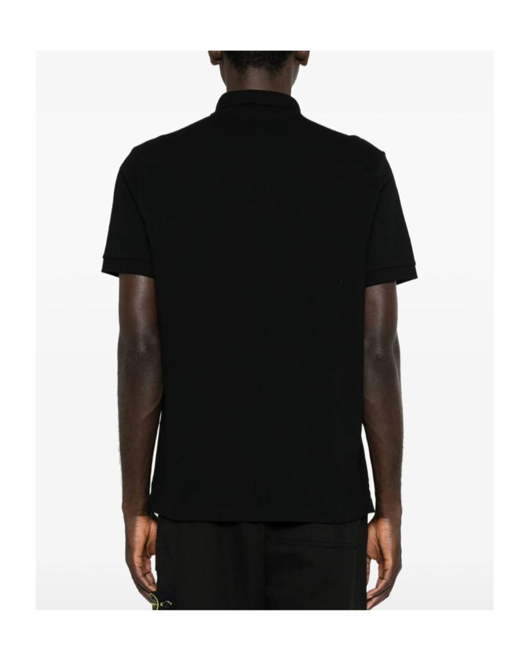 Stone Island Black Logo-Patch Polo Shirt for men