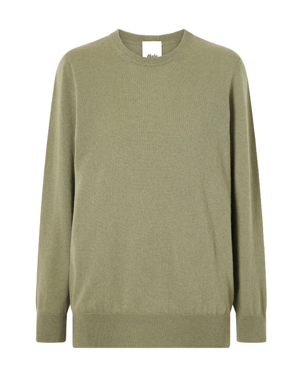 Allude Green Wool And Cashmere-Blend Sweater