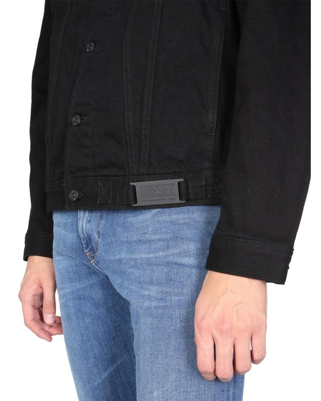 DIESEL Black Nhill-C1 Cotton Denim Jacket for men