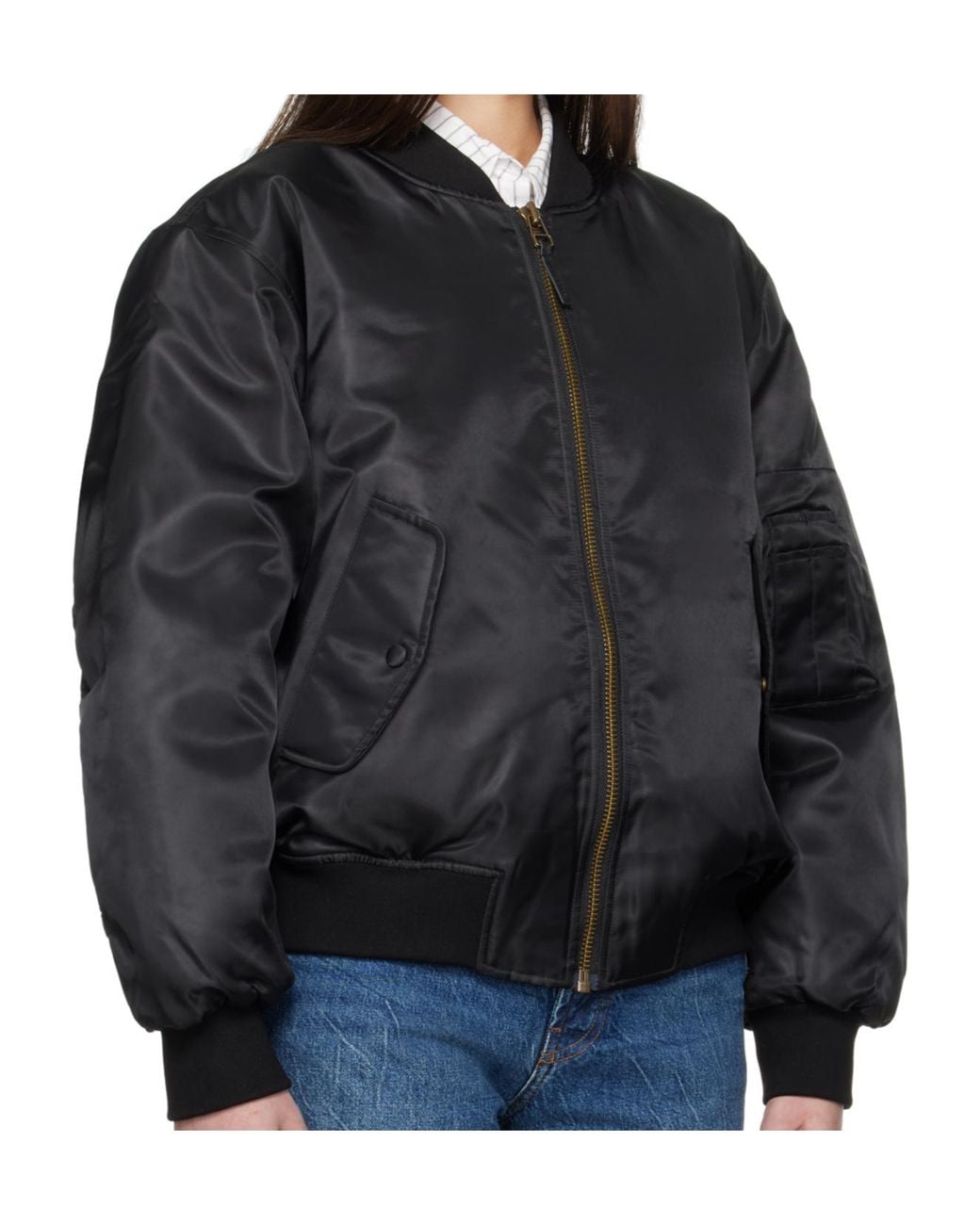 Anine Bing Black Leon Zipped Bomber Jacket