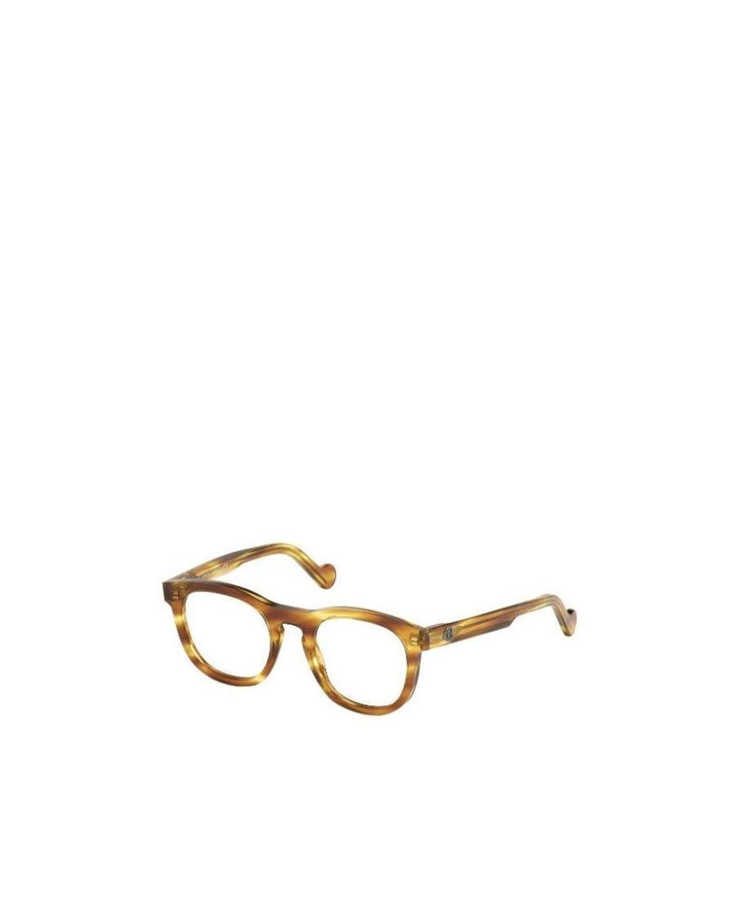 Moncler Metallic Eyewear Round Frame Glasses for men