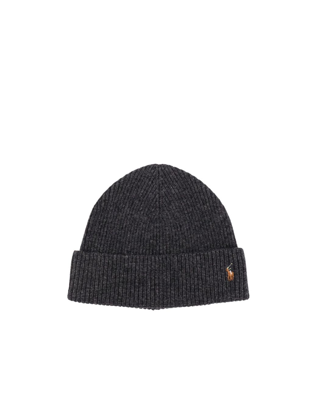 Polo Ralph Lauren Blue Ribbed Logo Beanie Hat for men