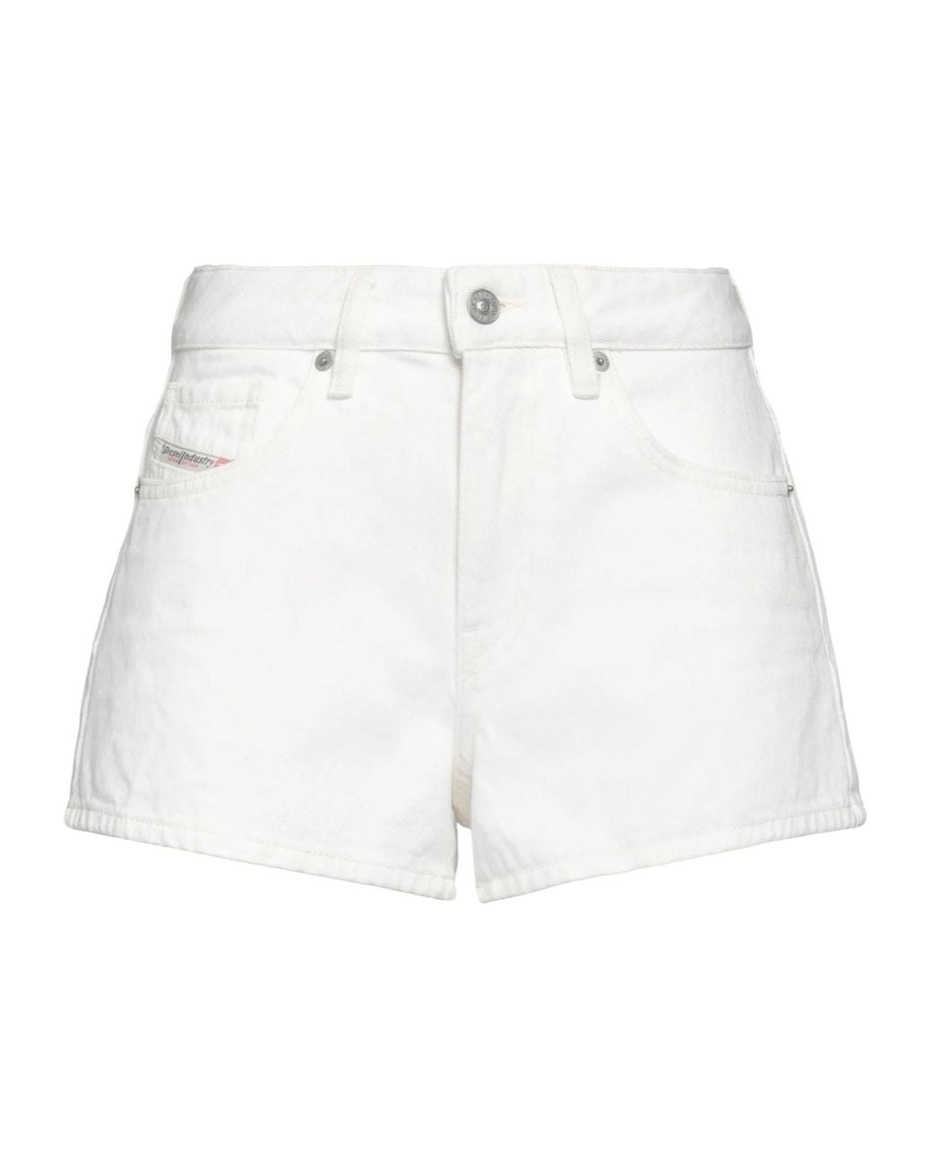 DIESEL White Multicoloured Denim Shorts