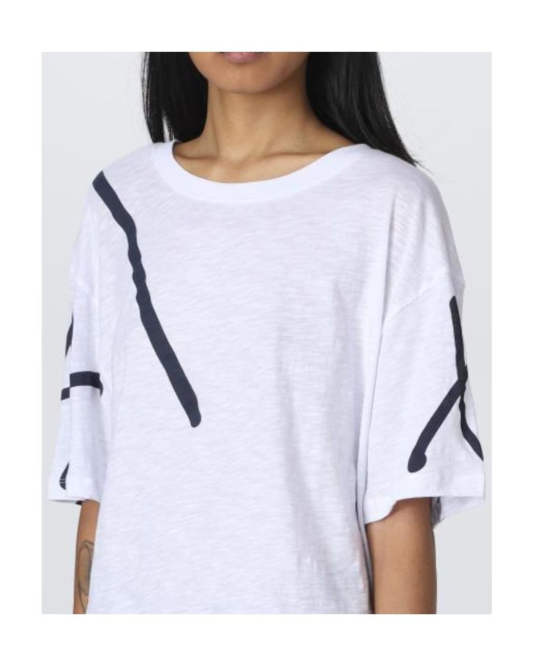 ARMANI EXCHANGE Blue Short-Sleeved T-Shirt With Round Neck