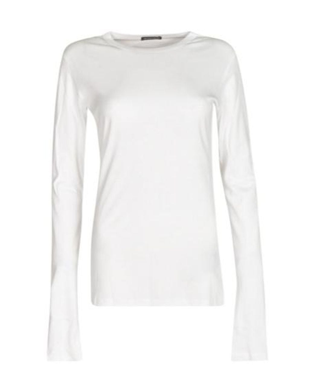Ann Demeulemeester White Crew Neck Long-Sleeved T-Shirt