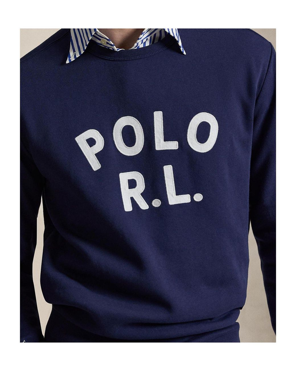 Polo Ralph Lauren Blue Minimalist Long-Sleeve Casual Sweatshirt for men