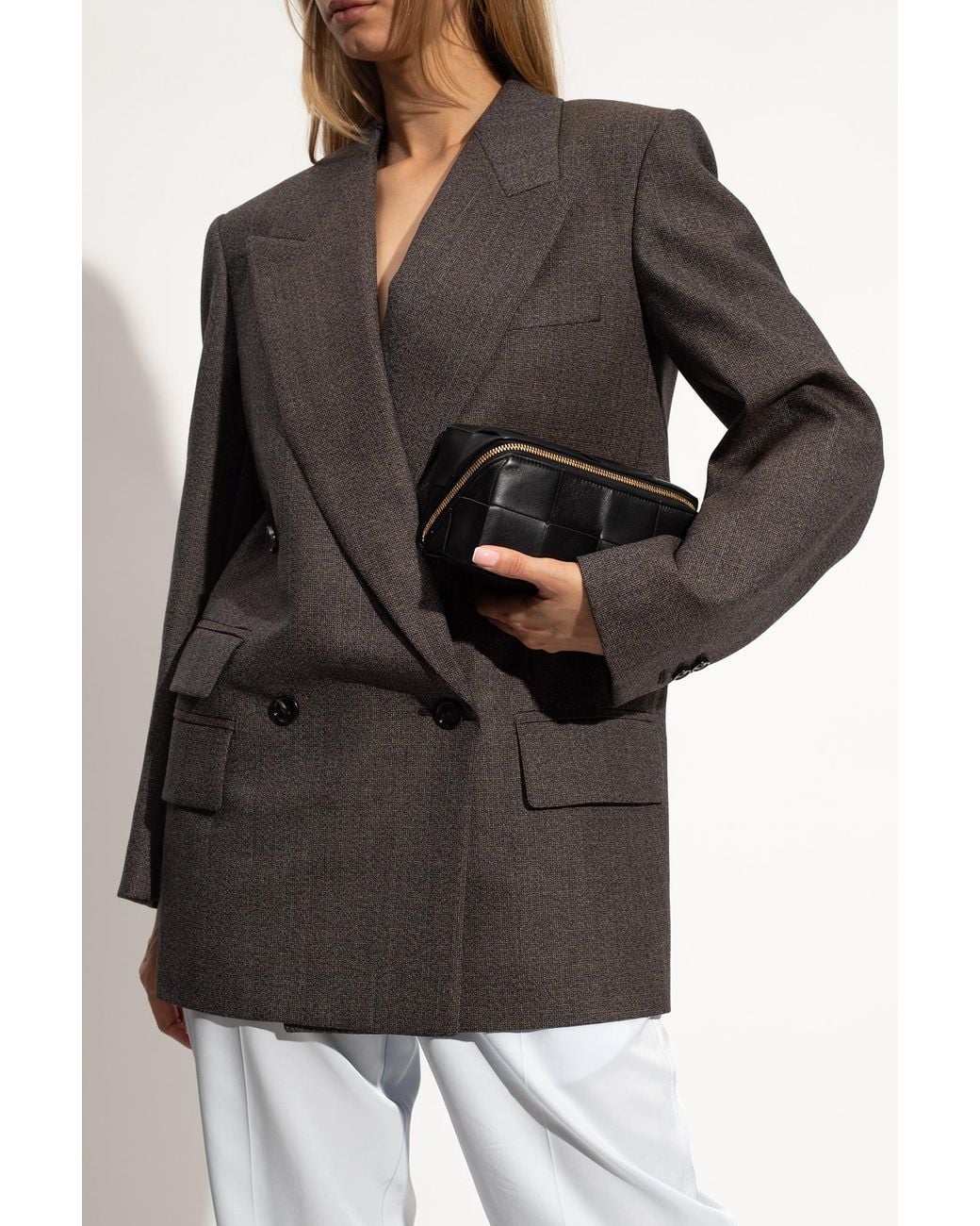 Bottega Veneta Black Zip-Up Wash Bag