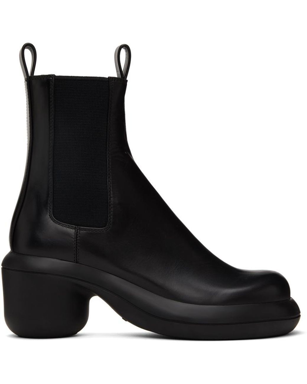 Jil Sander Black Round-Toe Ankle Boots