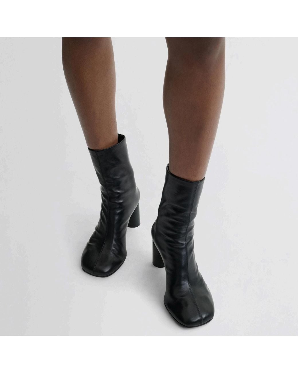 Phoebe Philo Black Tug Ankle Boots