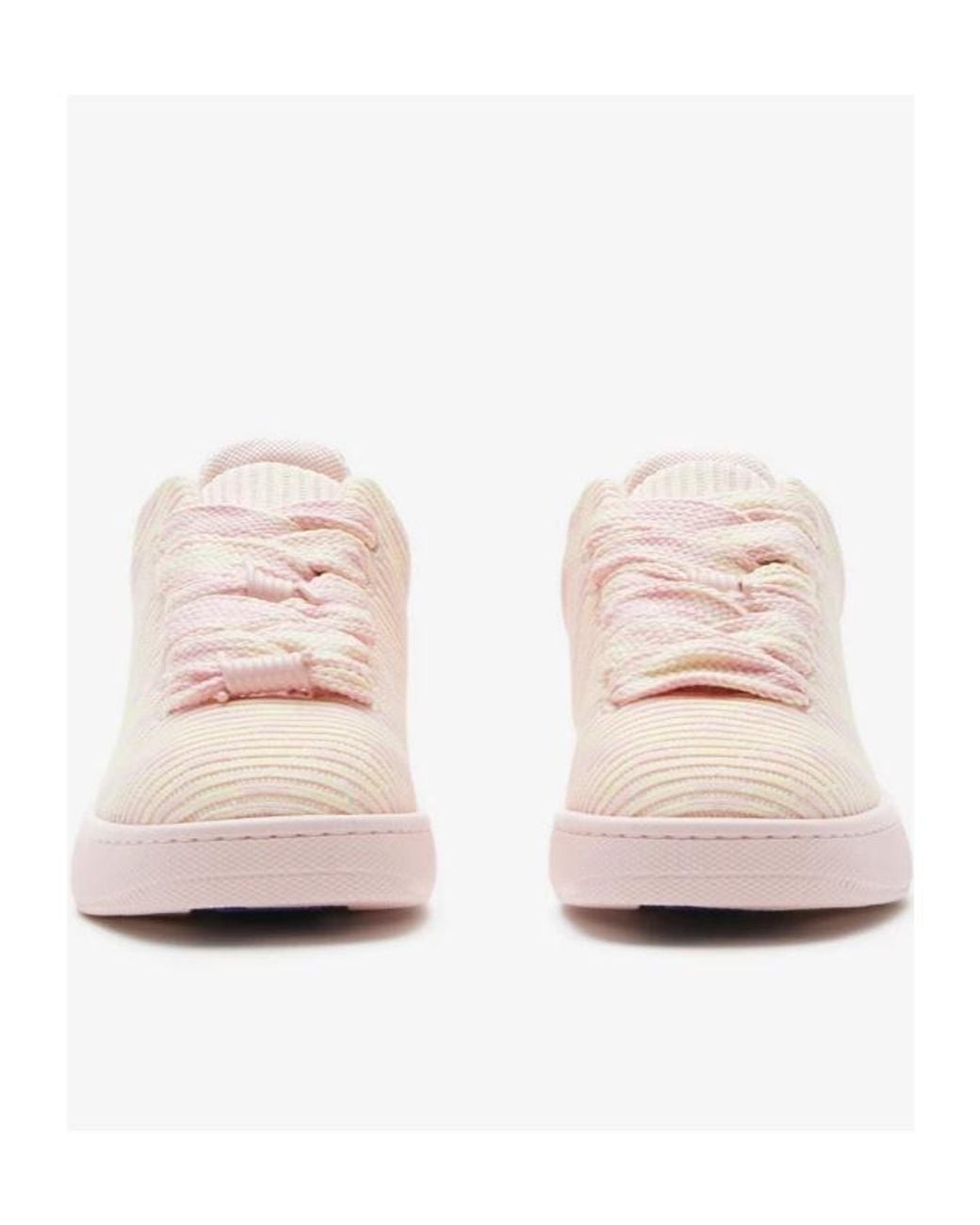 Burberry Pink Box Checked Low-Top Sneakers