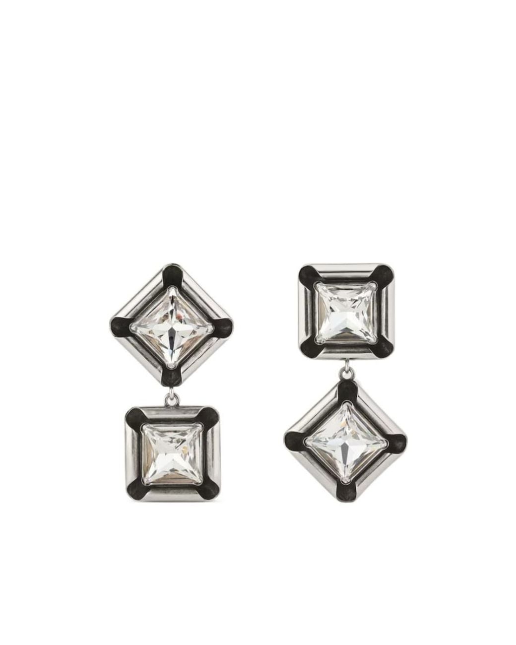 Givenchy White Deconstructed Crystals Earrings