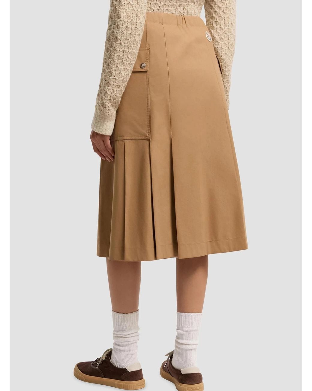 Moncler Natural Elastic-Waist Skirt