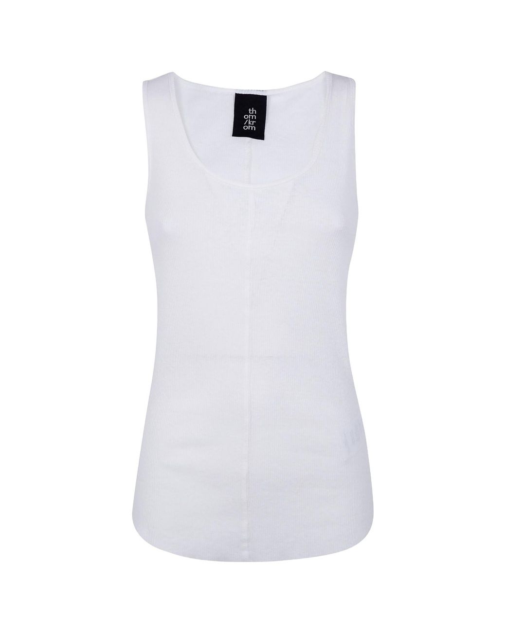 Thom Krom White Long Rib Tank Top