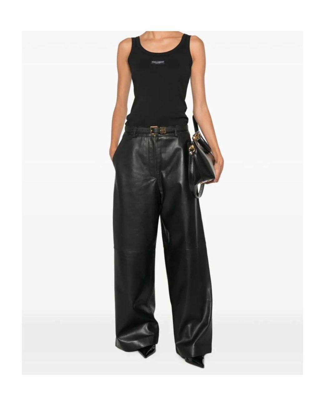P.A.R.O.S.H. Gray P.A.R.O..H. Maciock Wide-Leg Leather Pants