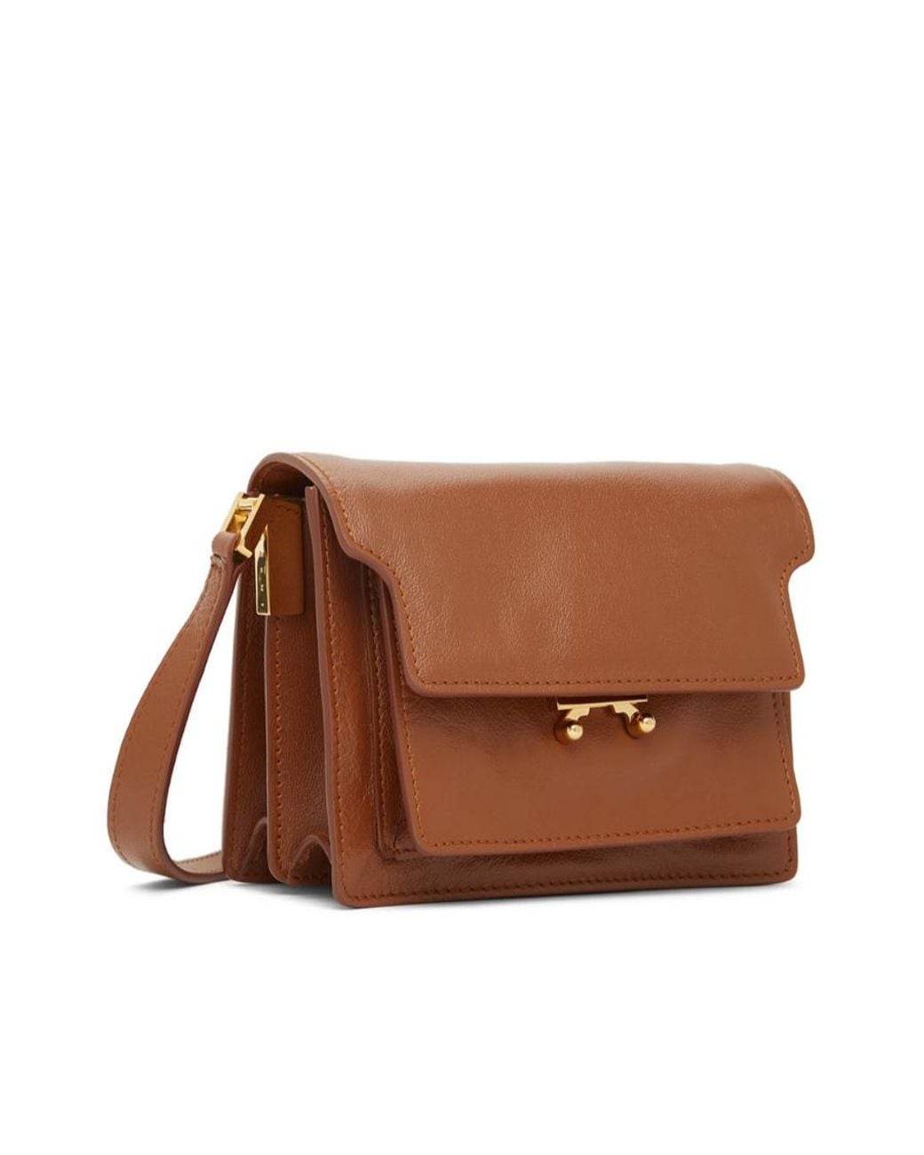 Marni Brown Truck Strapped Mini Crossbody Bag