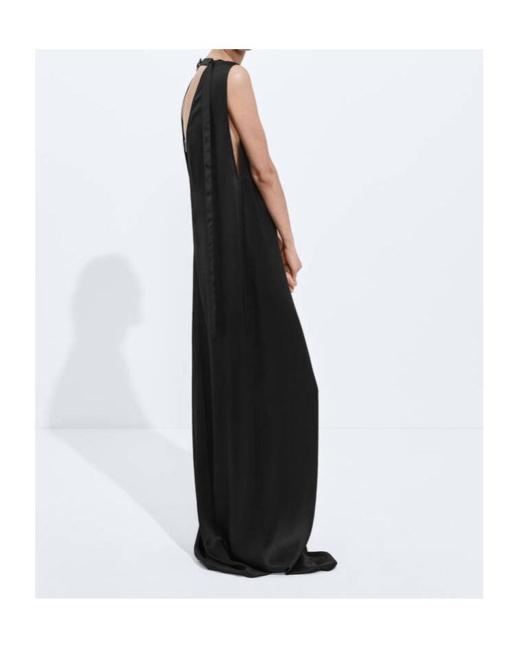 Bottega Veneta Black Fluid Silk Satin Dress
