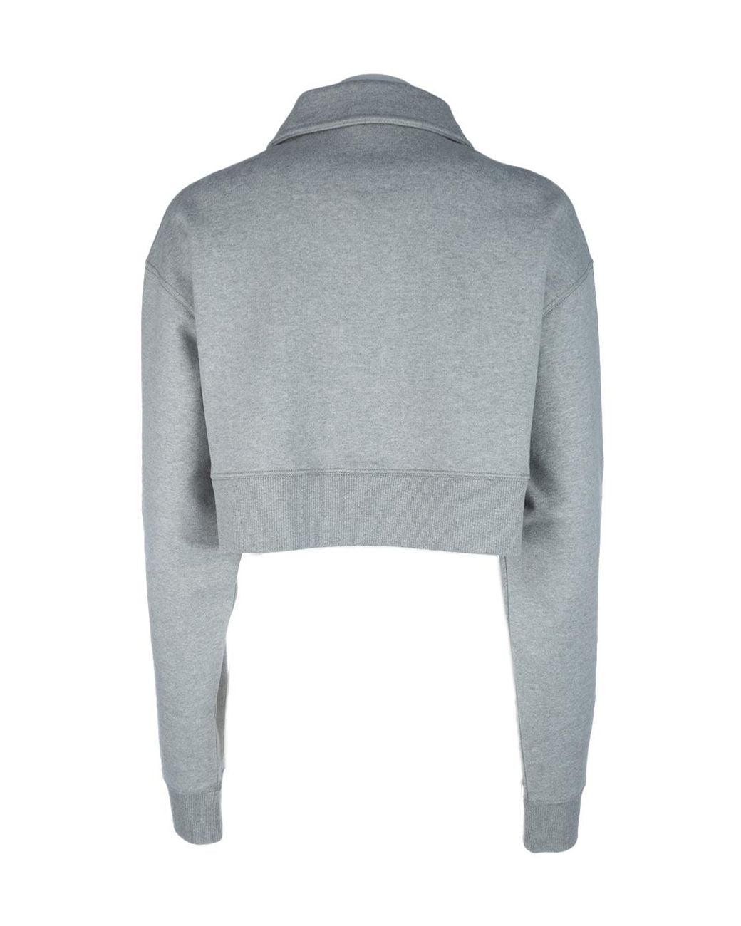 Miu Miu Blue Long-Sleeved Cropped Polo Shirt