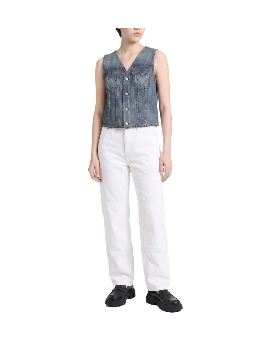 Rag & Bone Blue Denim Waistcoats