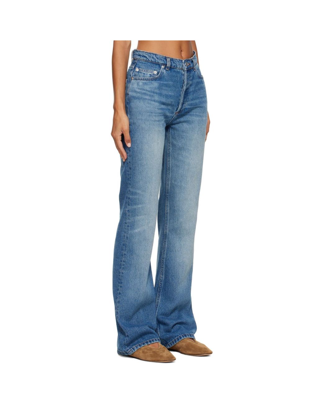 A.P.C. Blue Romy High Rise Flared Jeans