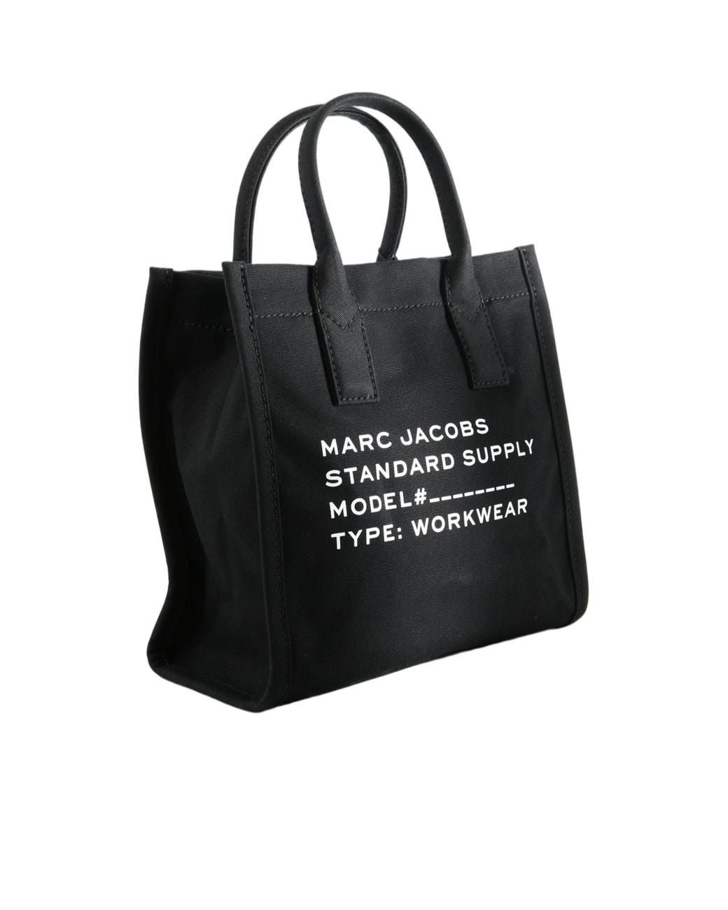 Marc Jacobs Black Medium Logo-Print Cotton Tote Bag