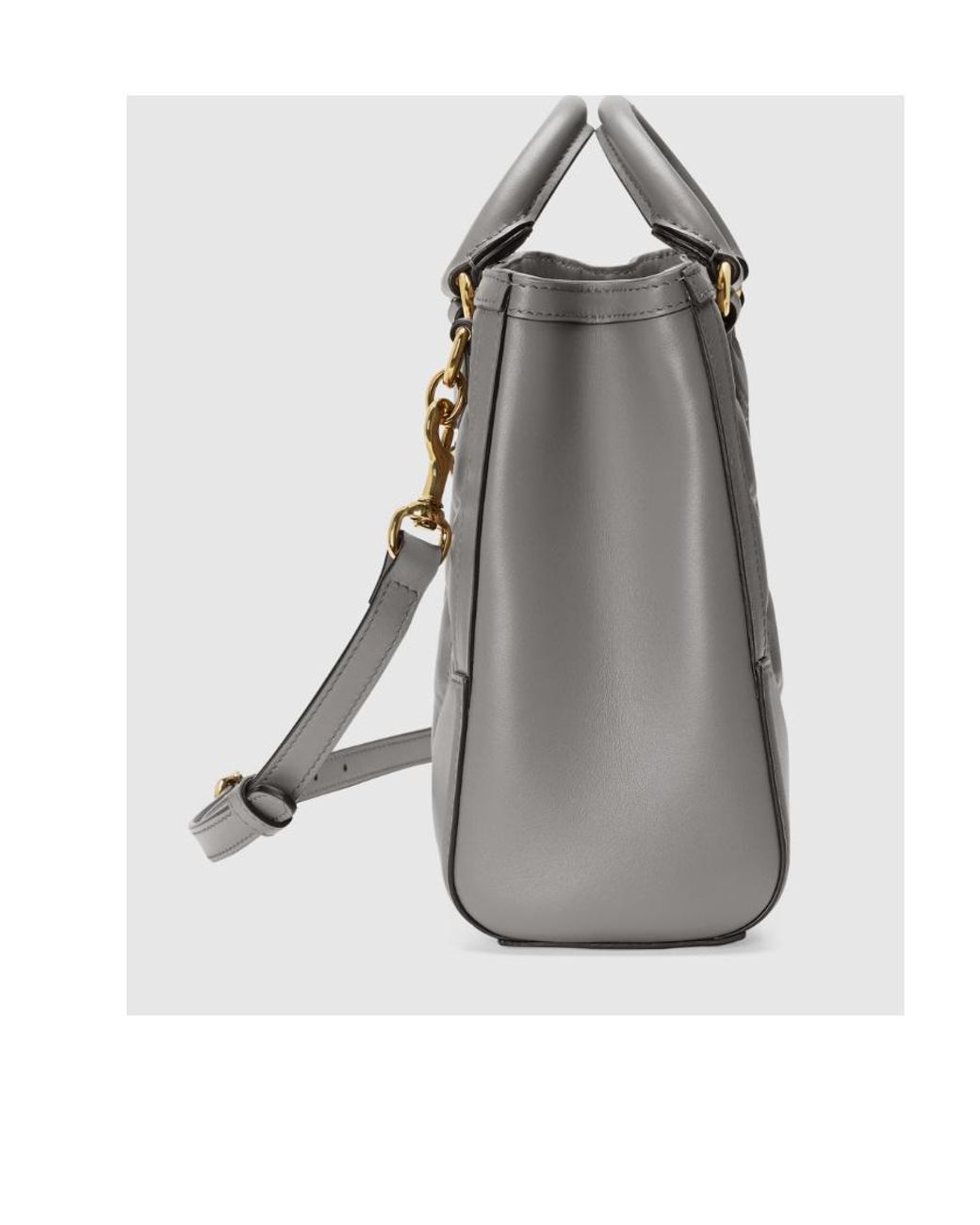 Gucci Gray Gg Logo-Embossed Mini Tote Bag