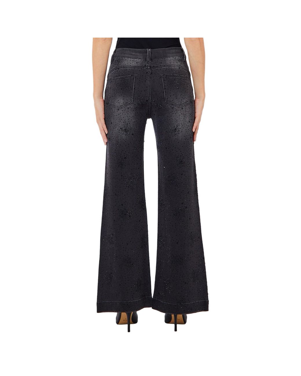 Liu Jo Black Embellished Flared Jeans