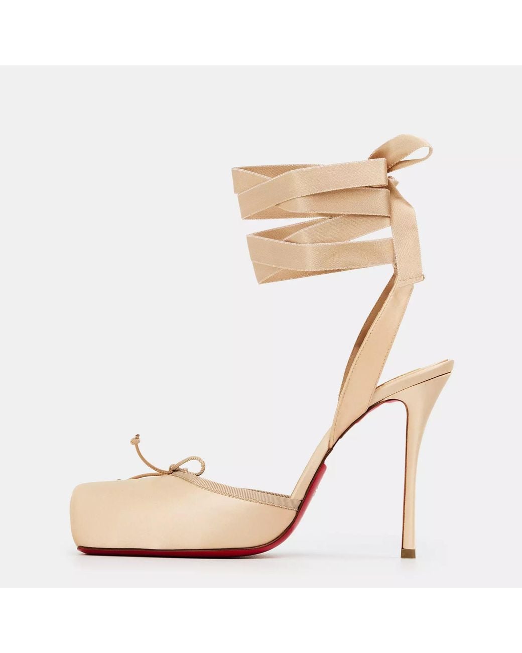 Christian Louboutin Natural Cassia Lace-Up Pumps