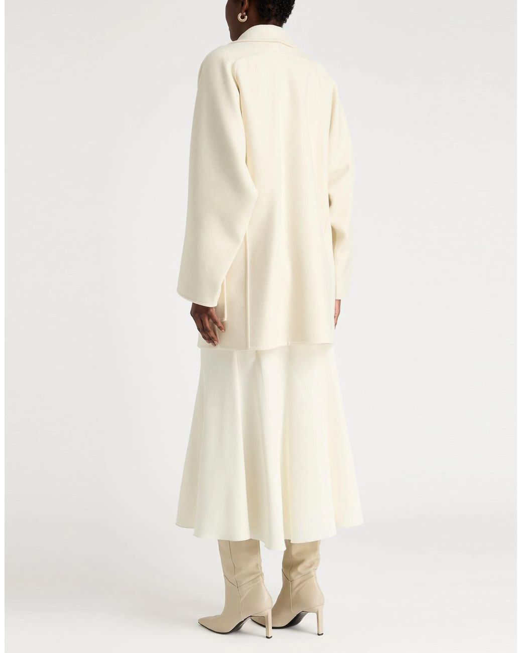 Max Mara Natural Solid Color Wool Coat