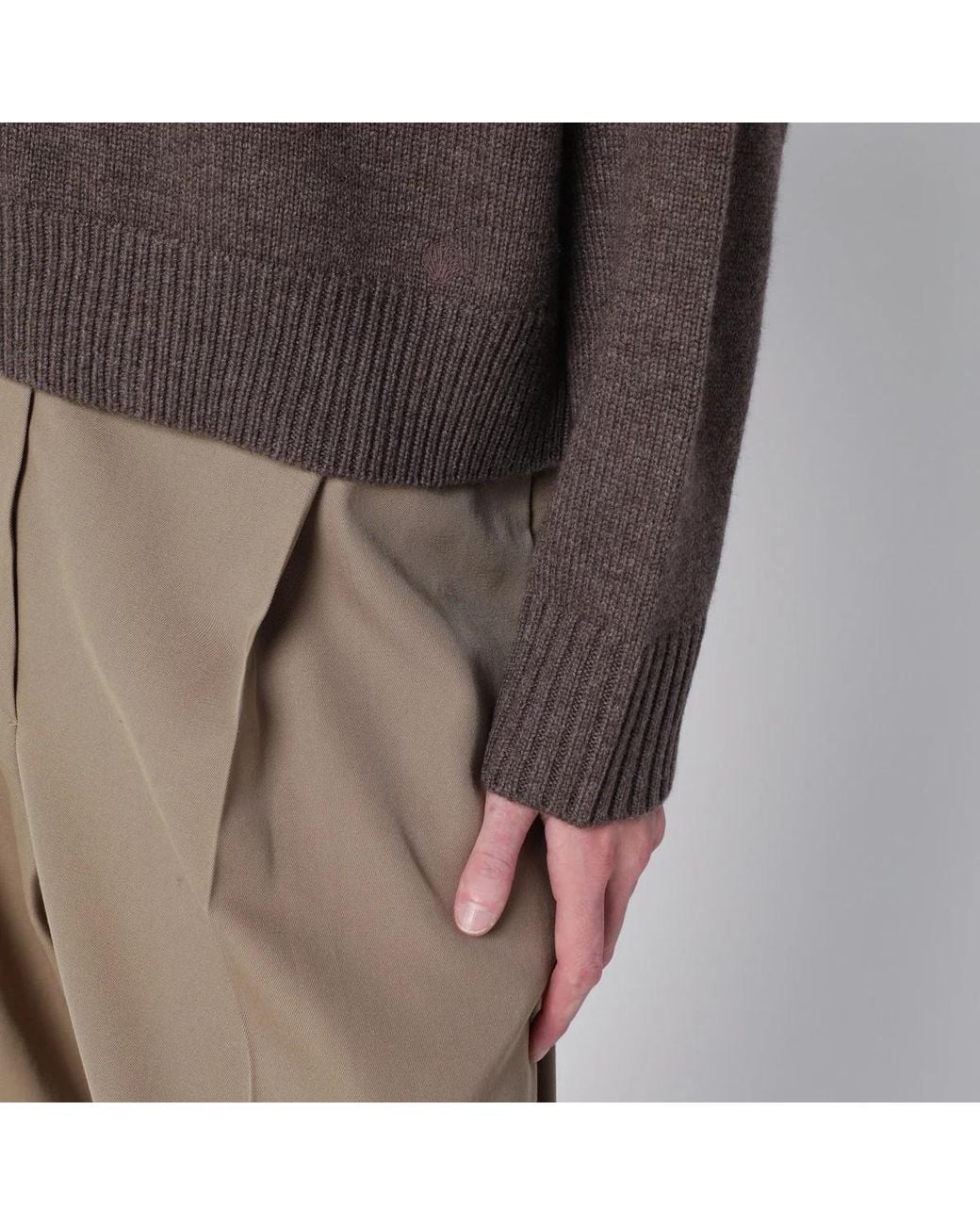 Loulou de Saison Brown Ribbed Crew Neck Sweater