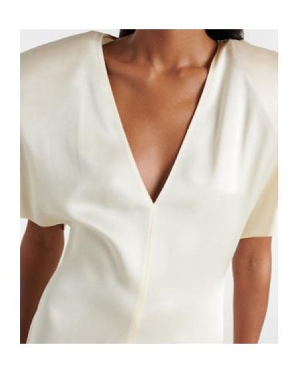 Stella McCartney Natural Satin Midi Dress